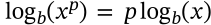 Logarithm of Exponent