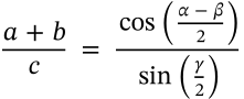 Mollweide's Formula