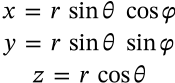 Sperical to Cartesian Coordinates