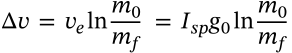 Tsiolkovsky Rocket Equation